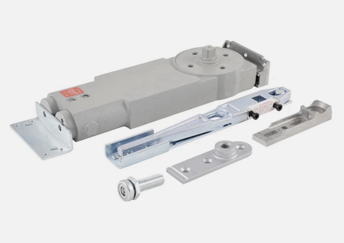 Axis transom closer full kit including bottom pivot, side loading arm and hydraulic door closer