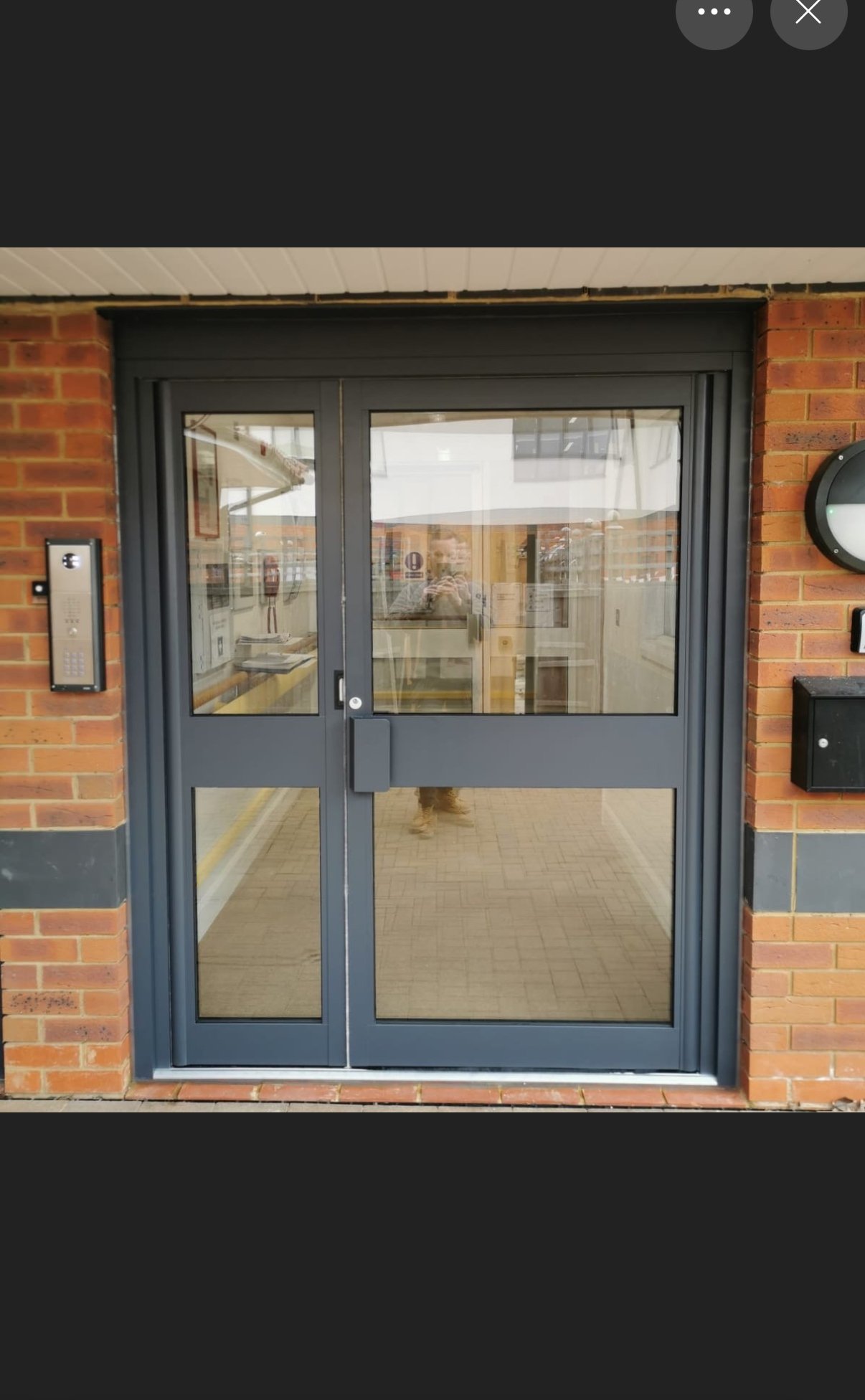 Commercial aluminium doors and glazing repairs by Hopkins Security